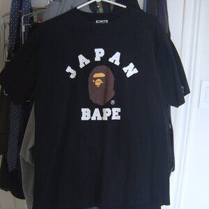 Authentic Brand New with Tag Bathing Ape BAPE Black T-Shirt XL